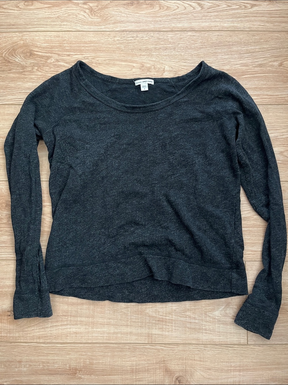 James Perse scoop neck dark gray sweatshirt